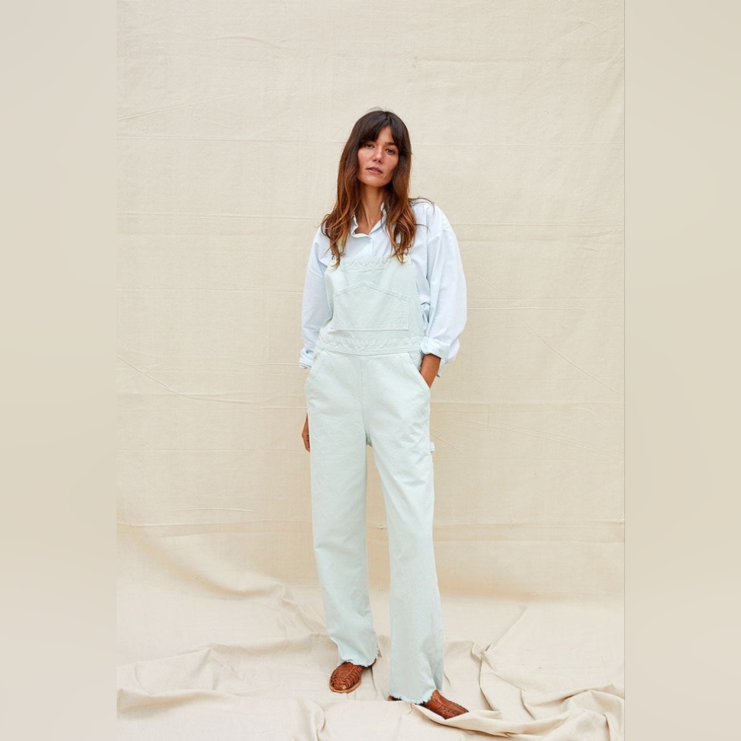Jesse Kamm Pale Blue Denim Overalls Size Small S